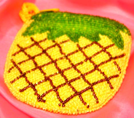 Fashion beaded bag of pineapple pattern design, Perfect for gift giving!