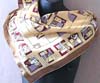 Polyester fashion neckchief with brown color with tattoo design 
