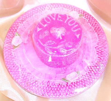 Fashion candle tray set in romantic pinked full moon style design with rosr flower decor