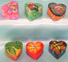 assorted color and pattern design heart love style fashion fimo candle set, 6 pieces per set