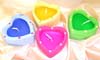 dotted pattern assorted color fashion heart love candle set, 4 pices per set